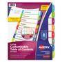 Avery Customizable TOC Ready Index Multicolor Tab Dividers, 8-Tab, 1 to 8, 11 x 8.5, White, Contemporary Color Tabs, 1 Set