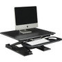 Lorell Electric Desk Riser with Keyboard Tray - Up to 33" Screen Support - Flat Panel Display Type Supported - 17.13" Height x 28.75" Width x 35.75" Depth - Desktop - Aluminum
