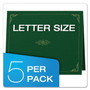 Oxford Certificate Holder, 11.25 x 8.75, Green, 5/Pack
