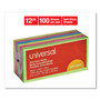 Universal Self-Stick Note Pads, 3" x 3", Assorted Neon Colors, 100 Sheets/Pad, 12 Pads/Pack (UNV35612) View Product Image