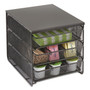 Safco 3 Drawer Hospitality Organizer, 7 Compartments, 11.5 x 8.25 x 8.25, Black