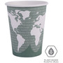 Eco-Products World Art Renewable and Compostable Hot Cups, 12 oz, Paper, Gray, 50/Pack, 20 Packs/Carton