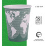 Eco-Products World Art Renewable and Compostable Hot Cups, 12 oz, Paper, Gray, 50/Pack, 20 Packs/Carton