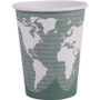 Eco-Products World Art Renewable and Compostable Hot Cups, 12 oz, Paper, Gray, 50/Pack, 20 Packs/Carton