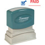 Xstamper Red/Blue PAID Title Stamp - Message/Date Stamp - PAID - 0.50" Impression Width - 100000 Impression(s) - Blue, Red