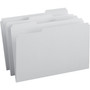 Smead Reinforced Top Tab Colored File Folders, 1/3-Cut Tabs: Assorted, Legal Size, 0.75" Expansion, Gray, 100/Box