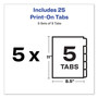 Avery Customizable Print-On Dividers, Unpunched, 5-Tab, 11 x 8.5, White, 5 Sets