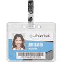 Advantus Badge Straps with Clips, 0.38" x 2.75", Clear, 100/Box