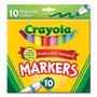 Crayola Non-Washable Marker, Broad Bullet Tip, Assorted Tropical Colors, 10/Pack (CYO587725) View Product Image