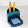 Officemate Recycled Desktop Supplies Organizer, 5 Compartments, Plastic, 5.38 x 6.75 x 5, Black