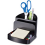 Officemate Recycled Desktop Supplies Organizer, 5 Compartments, Plastic, 5.38 x 6.75 x 5, Black