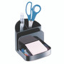 Officemate Recycled Desktop Supplies Organizer, 5 Compartments, Plastic, 5.38 x 6.75 x 5, Black