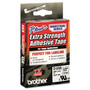 Brother P-Touch TZ Extra-Strength Adhesive Laminated Labeling Tape, 0.47" x 26.2 ft, White on Clear