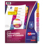 Avery Customizable TOC Ready Index Multicolor Tab Dividers, 8-Tab, 1 to 8, 11 x 8.5, White, Traditional Color Tabs, 1 Set