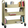 Lorell Double-sided Book Cart - 6 Shelf - 200 lb Load Capacity - 5" Caster Size - Steel - 36" Width x 19" Depth x 46" Height