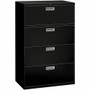 HON Brigade 600 H684 Lateral File - 53.3" Height x 36" Width x 19.3" Depth - 4 - Finish: Black