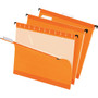 Pendaflex 1/5 Tab Cut Letter Recycled Hanging Folder - 8 1/2" x 11" - Orange - Reinforced - 10% Recycled