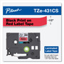 Brother P-Touch TZe Laminated Removable Label Tapes, 0.47" x 26.2 ft, Black on Red