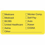 Tabbies Medical Office Insurance Check Labels - 1 3/4" Width x 3 1/4" Length - Yellow