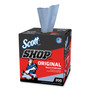 Scott Shop Towels, POP-UP Box, 1-Ply, 9 x 12, Blue, 200/Box, 8 Boxes/Carton (KCC75190) View Product Image