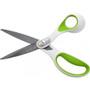 Westcott CarboTitanium Bonded Scissors, 8" Long, 3.25" Cut Length, White/Green Straight Handle (ACM16447) View Product Image