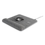 Allsop Powertrack Plush Wireless Charging Mouse Pad with Wrist Rest, 11.8 x 11.6, Gray