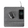 Allsop Powertrack Plush Wireless Charging Mouse Pad with Wrist Rest, 11.8 x 11.6, Gray
