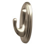 Command Decorative Hooks, Traditional, Medium, Plastic, Brushed Nickel, 3 lb Capacity, 1 Hook and 2 Strips/Pack