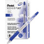 Pentel R.S.V.P. RT Ballpoint Pen, Retractable, Medium 1 mm, Blue Ink, Clear Barrel, Dozen
