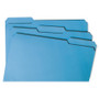 Smead Reinforced Top Tab Colored File Folders, 1/3-Cut Tabs: Assorted, Legal Size, 0.75" Expansion, Blue, 100/Box