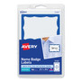 Avery Printable Adhesive Name Badges, 3.38 x 2.33, Blue Border, 100/Pack (AVE5144) View Product Image