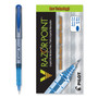 Pilot V Razor Point Liquid Ink Porous Point Pen, Stick, Extra-Fine 0.5 mm, Blue Ink, Gray/Translucent Blue Barrel, Dozen