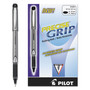 Pilot Precise Grip Rollerball Pen, Stick, Extra-Fine 0.5 mm, Black Ink, Black Barrel