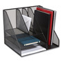 TRU RED Wire Mesh Combination Organizer, Vertical/Horizontal, 8 Sections, Letter-Size, 12 x 12 x 13.97, Matte Black