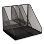 TRU RED Wire Mesh Combination Organizer, Vertical/Horizontal, 8 Sections, Letter-Size, 12 x 12 x 13.97, Matte Black