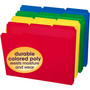Smead Top Tab Poly Colored File Folders, 1/3-Cut Tabs: Assorted, Letter Size, 0.75" Expansion, Assorted Colors, 24/Box