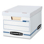 Bankers Box STOR/FILE Basic-Duty Storage Boxes, Letter/Legal Files, 12.5" x 16.25" x 10.5", White/Blue, 12/Carton