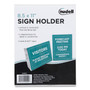 NuDell Clear Plastic Slanted L-Shaped Countertop Sign Holder, Side-Load, Horizontal/Vertical Orientation, 8.5 x 11 Insert
