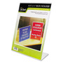NuDell Clear Plastic Slanted L-Shaped Countertop Sign Holder, Side-Load, Horizontal/Vertical Orientation, 8.5 x 11 Insert