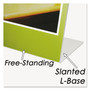 NuDell Clear Plastic Slanted L-Shaped Countertop Sign Holder, Side-Load, Horizontal/Vertical Orientation, 8.5 x 11 Insert