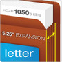 Pendaflex Heavy-Duty End Tab File Pockets, 5.25" Expansion, Letter Size, Red Fiber, 10/Box