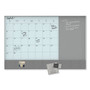 U Brands 3N1 Magnetic Glass Dry Erase Combo Board, Monthly Planning, 36 x 24 (Actual Size: 35" x 23"), Gray/White Surface, White Frame