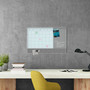 U Brands 3N1 Magnetic Glass Dry Erase Combo Board, Monthly Planning, 36 x 24 (Actual Size: 35" x 23"), Gray/White Surface, White Frame