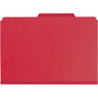 Smead Four-Section Pressboard Top Tab Classification Folders, Four SafeSHIELD Fasteners, 1 Divider, Legal Size, Bright Red, 10/Box