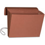 Smead Extra-Wide Expanding Wallets with Elastic Cord, 5.25" Expansion, 1 Section, Elastic Cord Closure, Letter Size, Redrope
