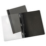 Universal Clear Front Report Cover with Fasteners, Three-Prong Fastener, 0.5" Capacity, 8.5 x 11, Clear/Black, 25/Box