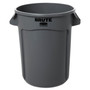 Rubbermaid Commercial Vented Round Brute Container, 32 gal, Plastic, Gray (RCP263200GY) View Product Image