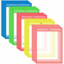C-Line Neon Colored Stitched Shop Ticket Holders - Support 9" x 12" Media - Vinyl - Clear, Assorted - Sturdy