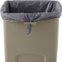 Rubbermaid Commercial Untouchable Square Waste Receptacle, 23 gal, Plastic, Beige