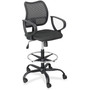 Safco Vue Series Mesh Extended-Height Chair, Supports Up to 250 lb, 23" to 33" Seat Height, Black Fabric